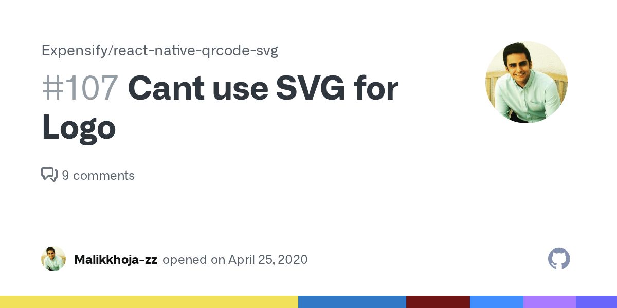 Cant use SVG for Logo · Issue 107 · Expensify/reactnativeqrcodesvg