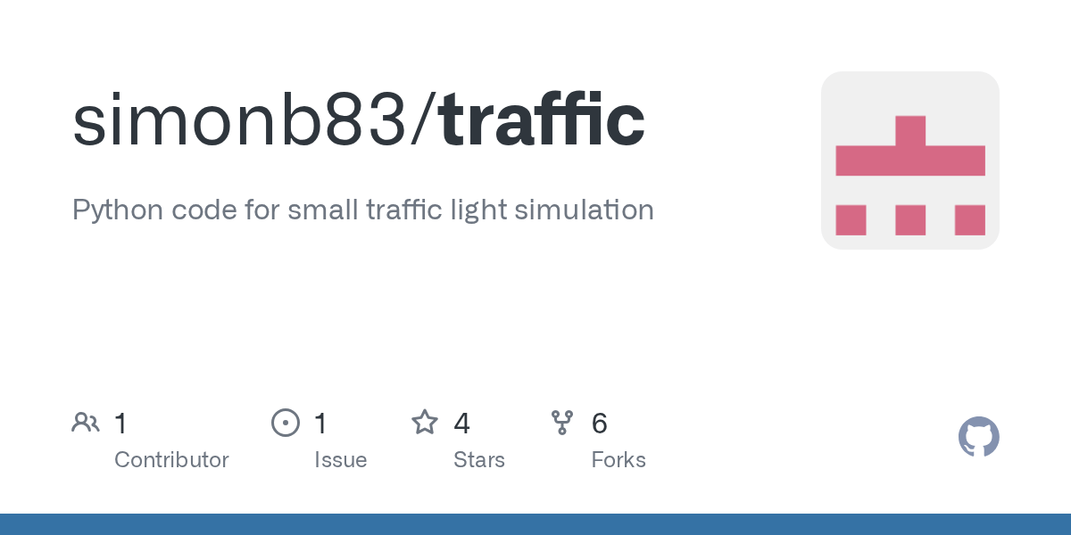 GitHub simonb83/traffic Python code for small traffic light simulation