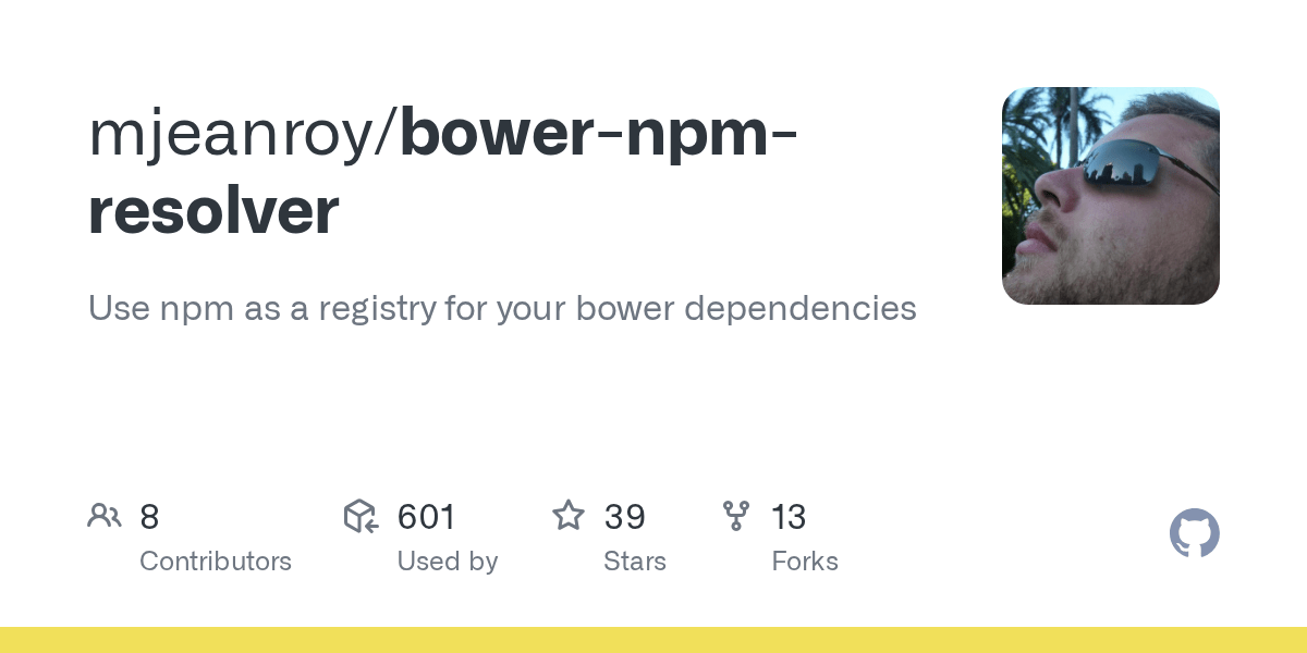 GitHub mjeanroy/bowernpmresolver Use npm as a registry for your