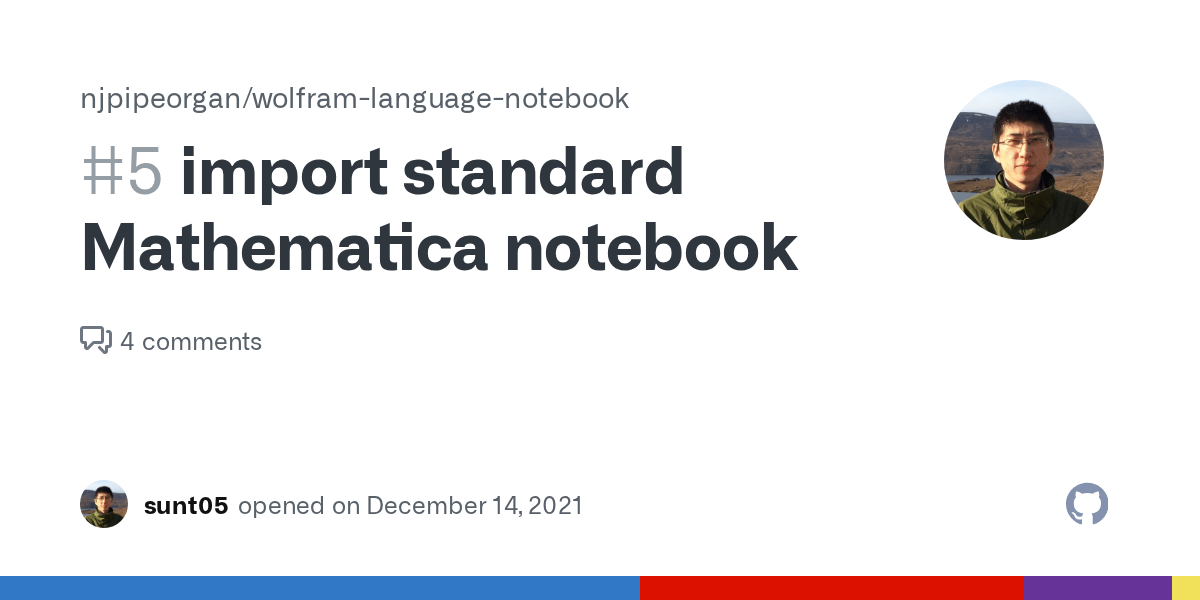import standard Mathematica notebook · Issue 5 ·
