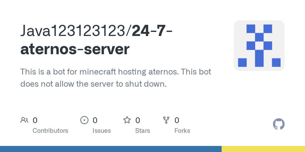 GitHub Java123123123/247aternosserver This is a bot for minecraft