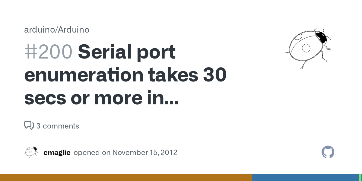 Serial port enumeration takes 30 secs or more in presence of a