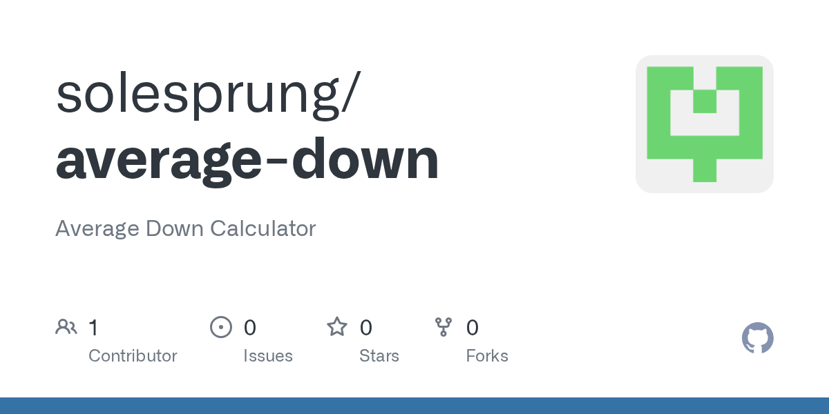 GitHub dontepalmer/averagedown Average Down Calculator
