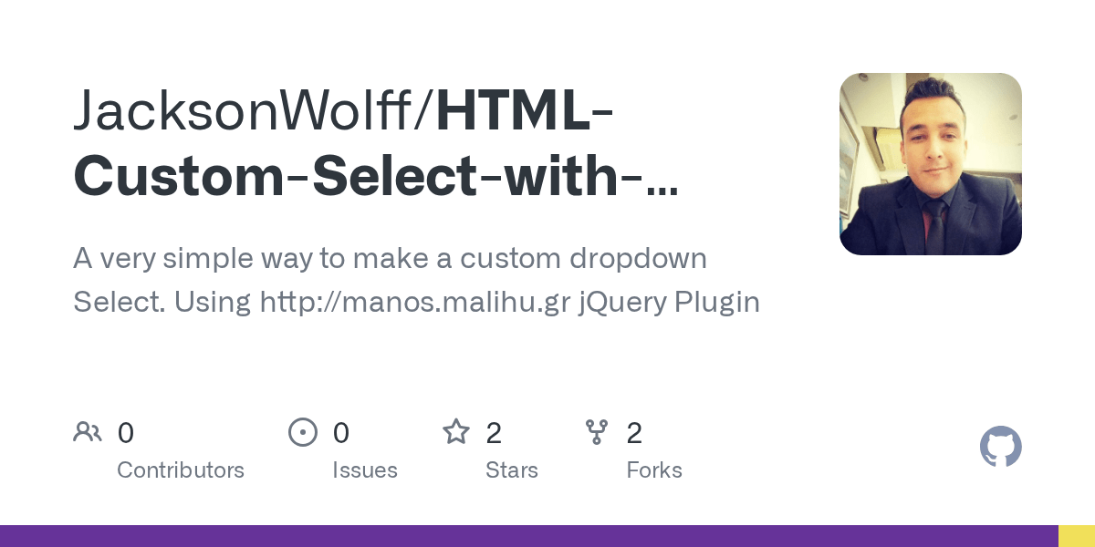 GitHub JacksonWolff/HTMLCustomSelectwithmCustomScrollbar A very