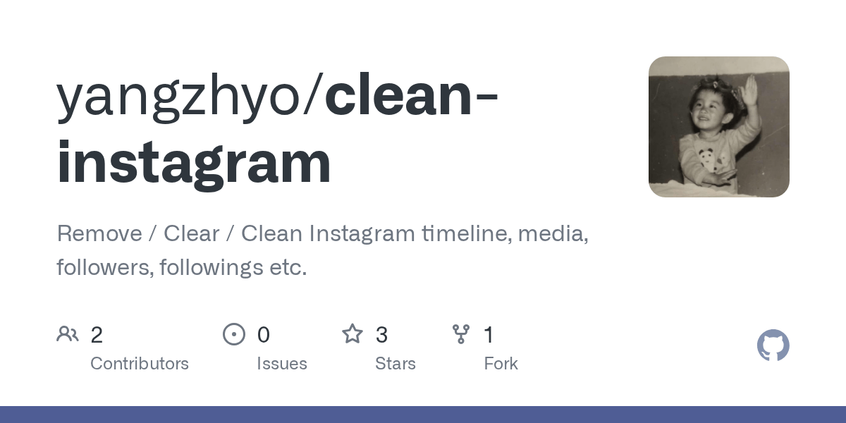 GitHub yangzhyo/cleaninstagram Remove / Clear / Clean Instagram