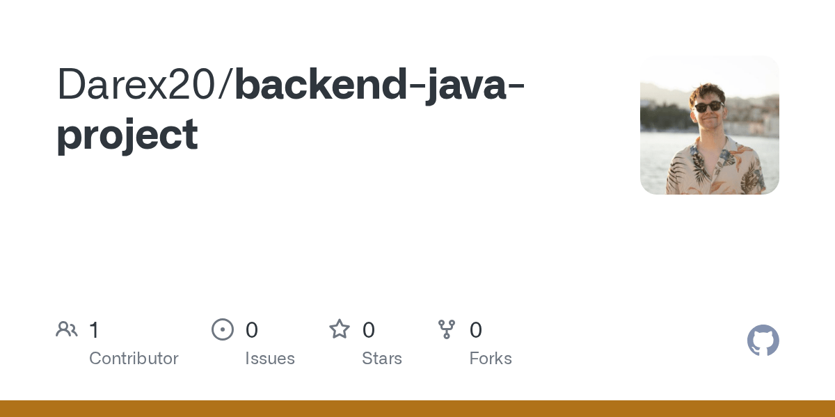 GitHub Darex20/backendjavaproject