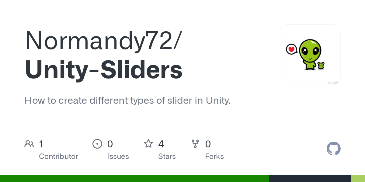 GitHub Normandy72/UnitySliders How to create different types of