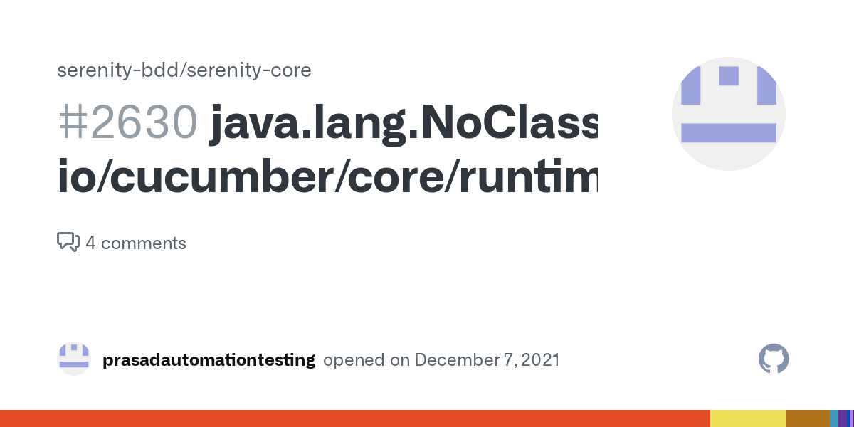 java.lang.NoClassDefFoundError io/cucumber/core/runtime