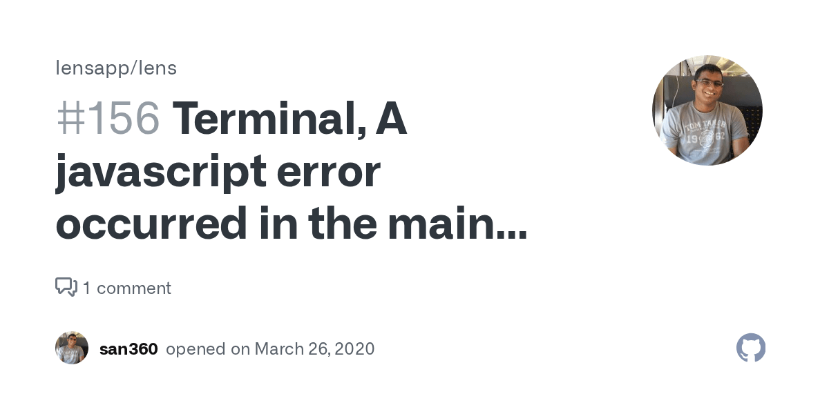 Terminal, A javascript error occurred in the main process · Issue 156