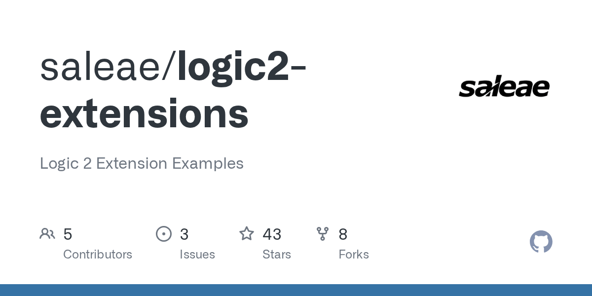 GitHub saleae/logic2extensions Logic 2 Extension Examples