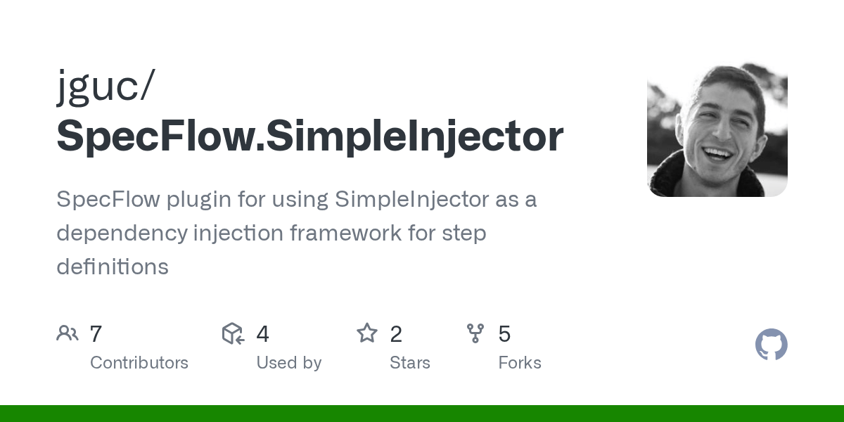 GitHub jguc/SpecFlow.SimpleInjector SpecFlow plugin for using