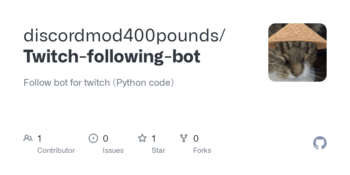 GitHub discordmod400pounds/Twitchfollowingbot Follow bot for