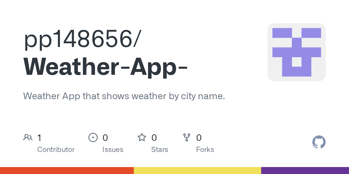 GitHub pp148656/WeatherApp Weather App that shows weather by city