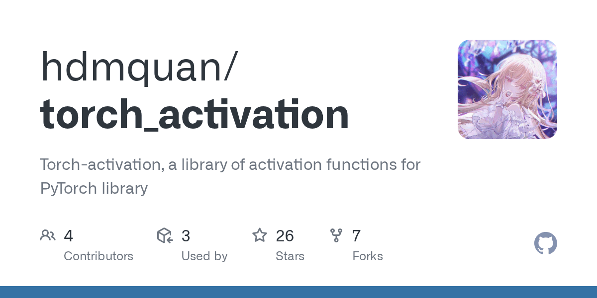 GitHub alan191006/torch_activation Torchactivation, a collection of