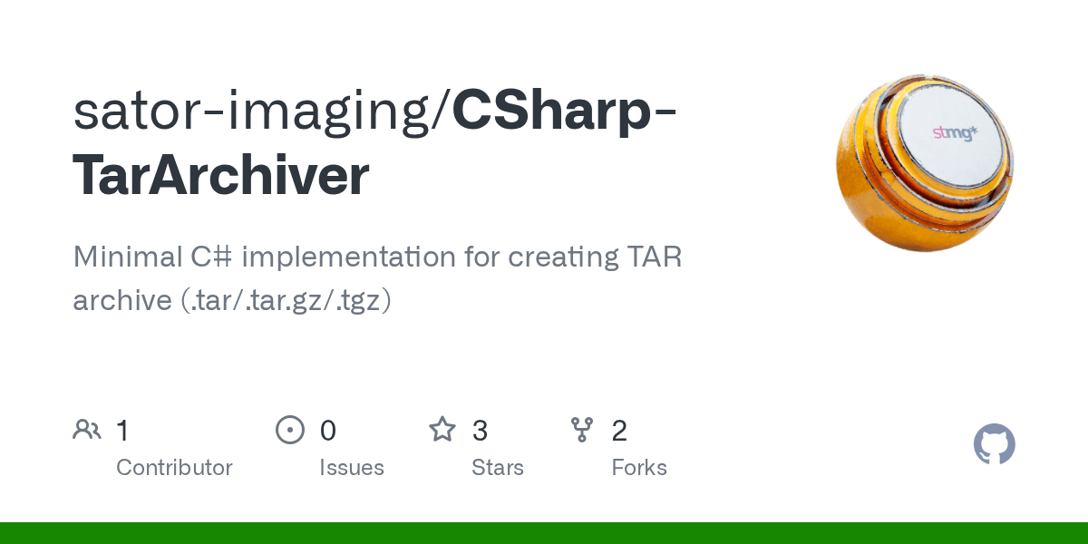 GitHub satorimaging/CSharpTarArchiver Minimal C implementation
