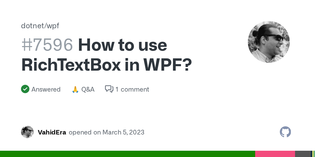 How to use RichTextBox in WPF? · wpf · Discussion 7596 · GitHub