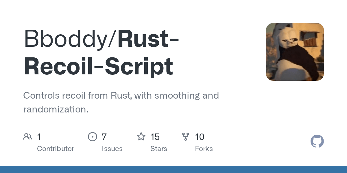 GitHub Bboddy/RustRecoilScript Controls recoil from Rust, with
