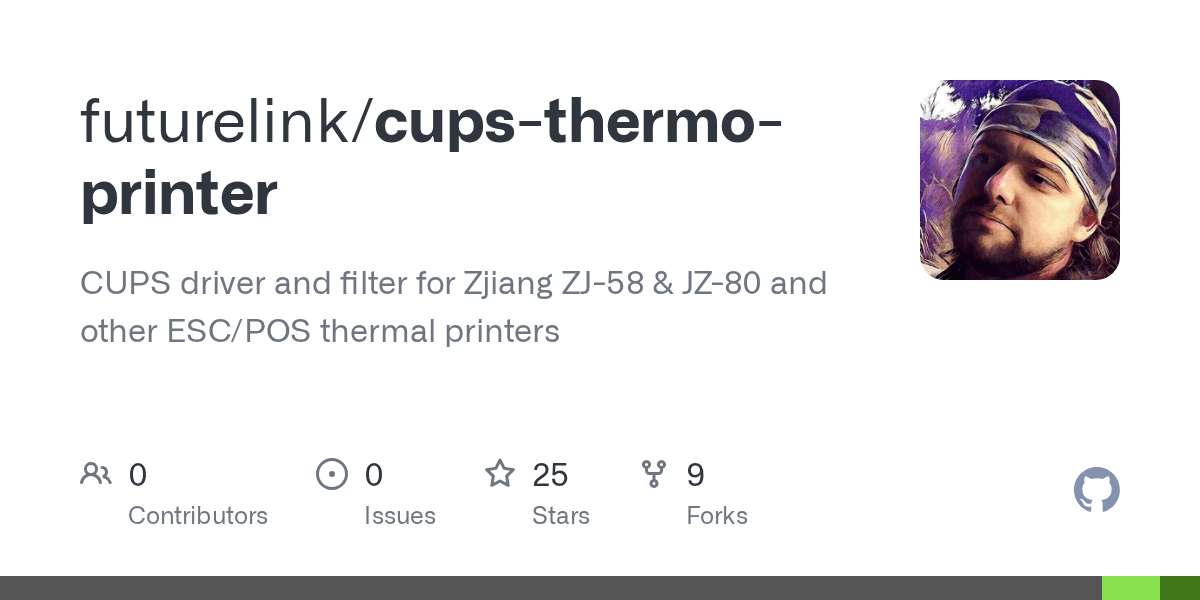 GitHub futurelink/cupsthermoprinter CUPS driver and filter for