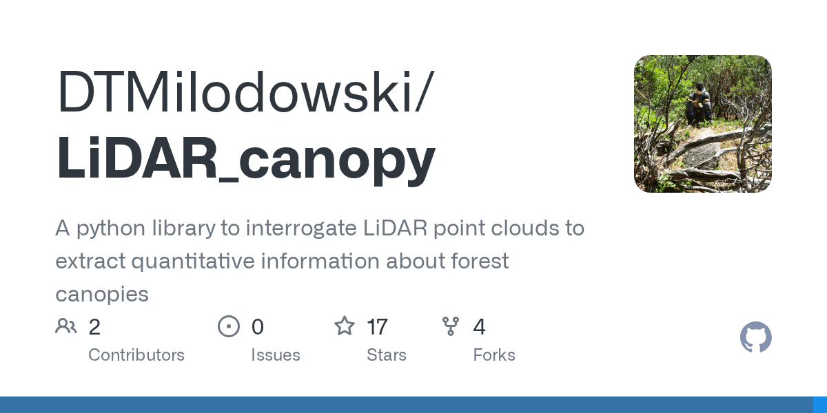 GitHub DTMilodowski/LiDAR_canopy A python library to interrogate