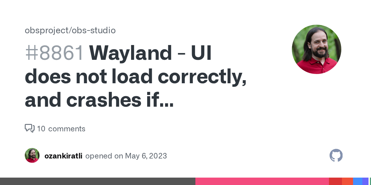 Wayland UI does not load correctly, and crashes if connected to