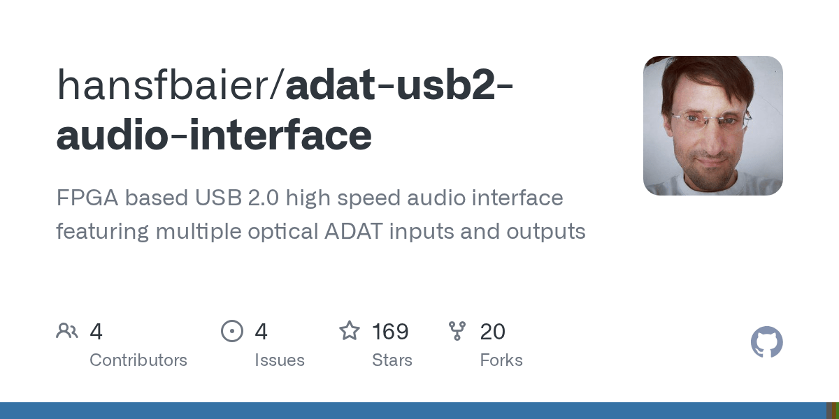 GitHub hansfbaier/adatusb2audiointerface FPGA based USB 2.0 high