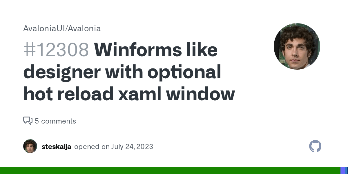 Winforms like designer with optional hot reload xaml window · Issue