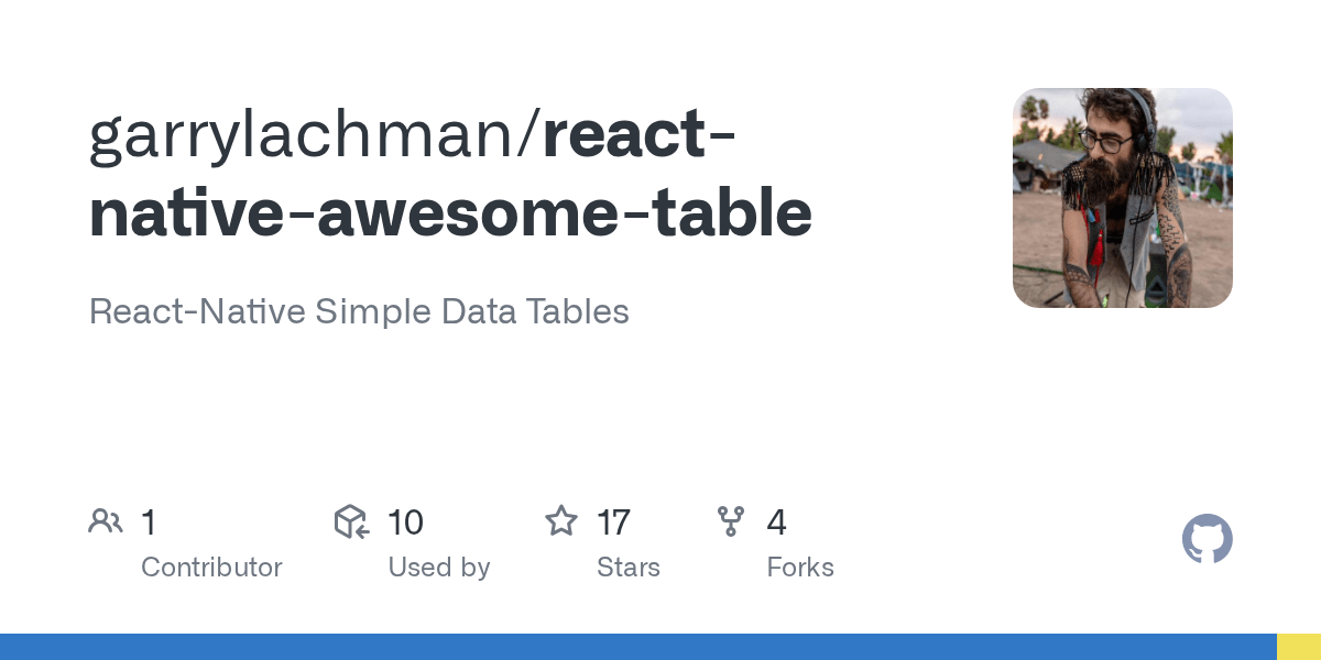 GitHub garrylachman/reactnativeawesometable React