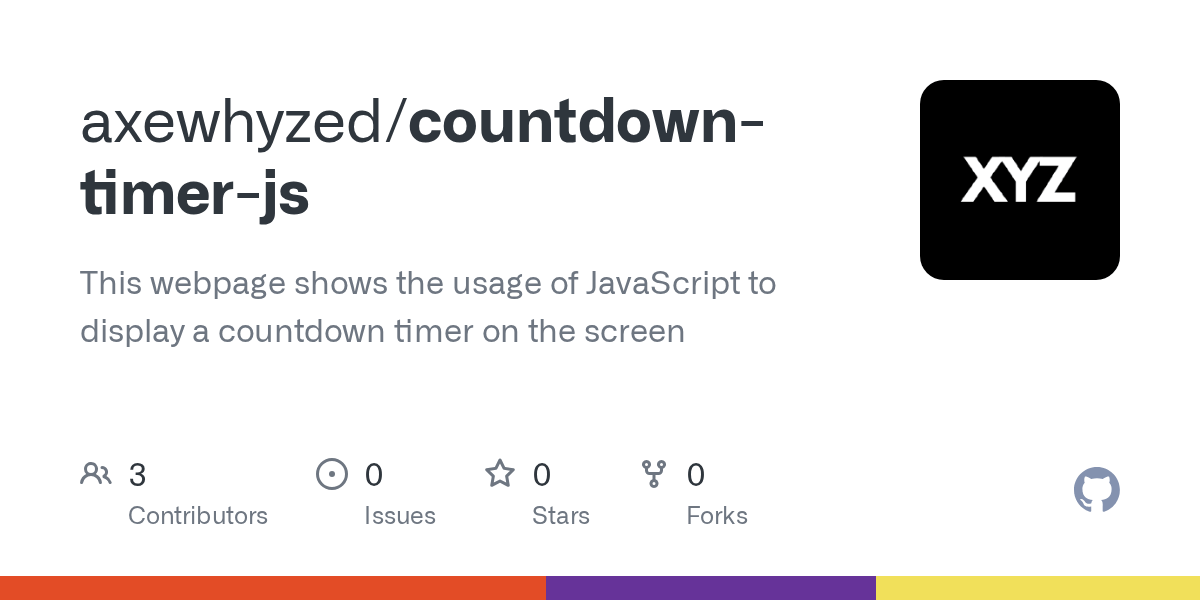 GitHub axewhyzed/countdowntimerjs This webpage shows the usage of