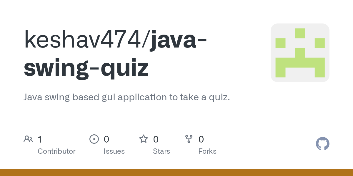 GitHub keshav474/javaswingquiz Java swing based gui application to