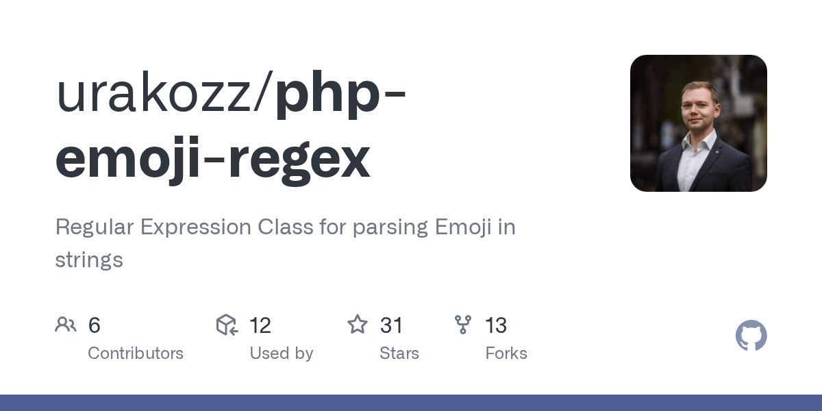 GitHub urakozz/phpemojiregex Regular Expression Class for parsing