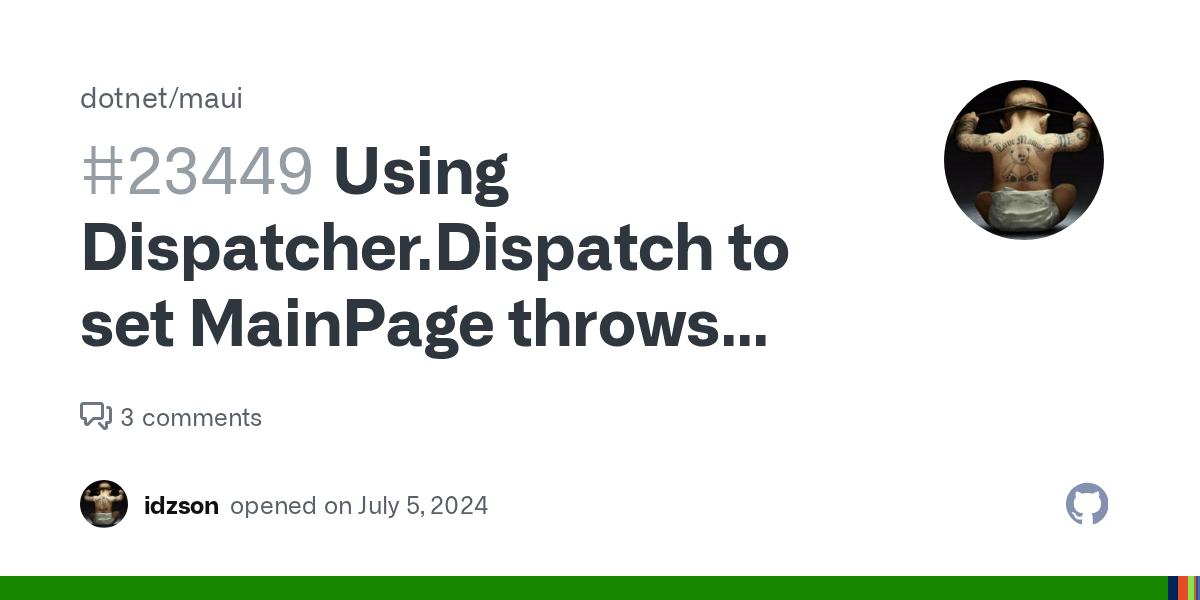Using Dispatcher.Dispatch to set MainPage throws