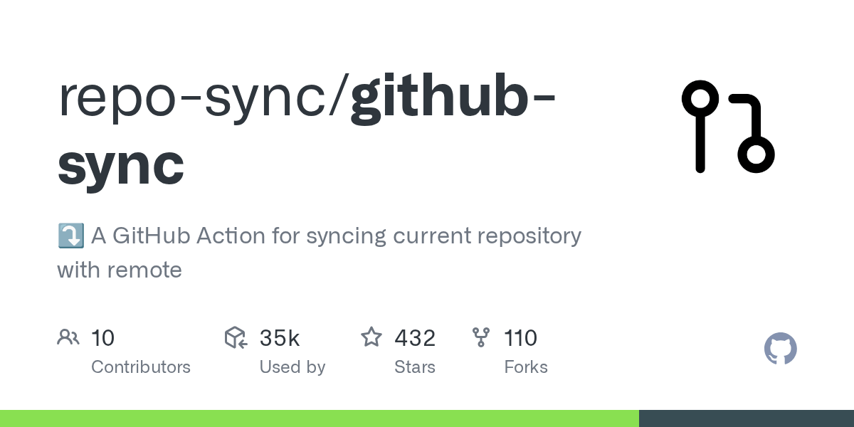 GitHub reposync/githubsync ⤵️ A GitHub Action for syncing current