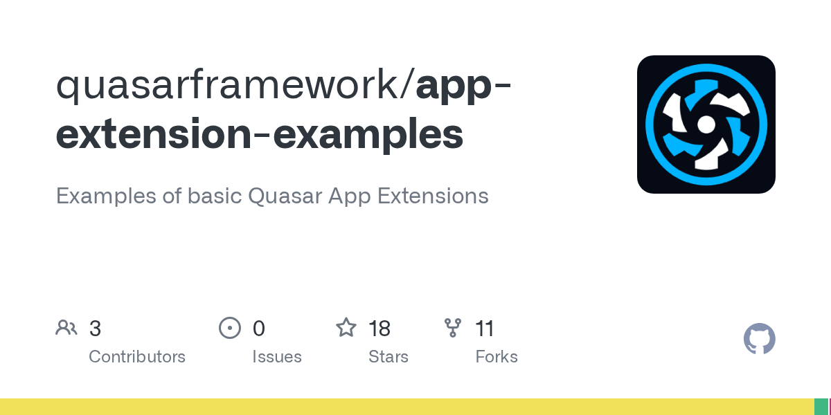 GitHub quasarframework/appextensionexamples Examples of basic