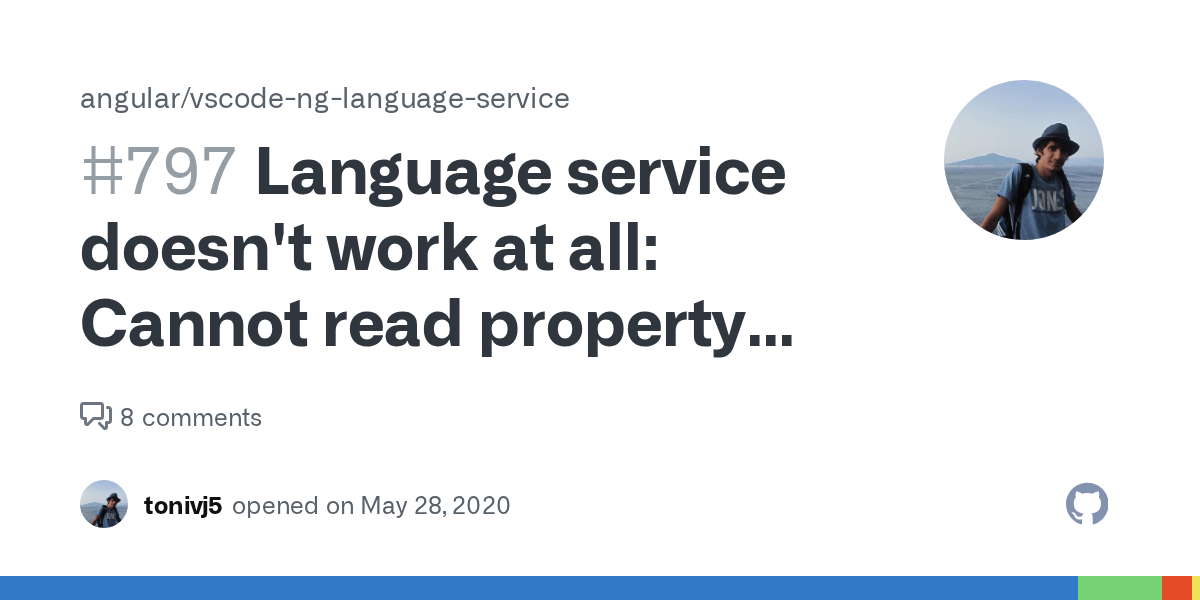 Language service doesn't work at all Cannot read property 'kind' of