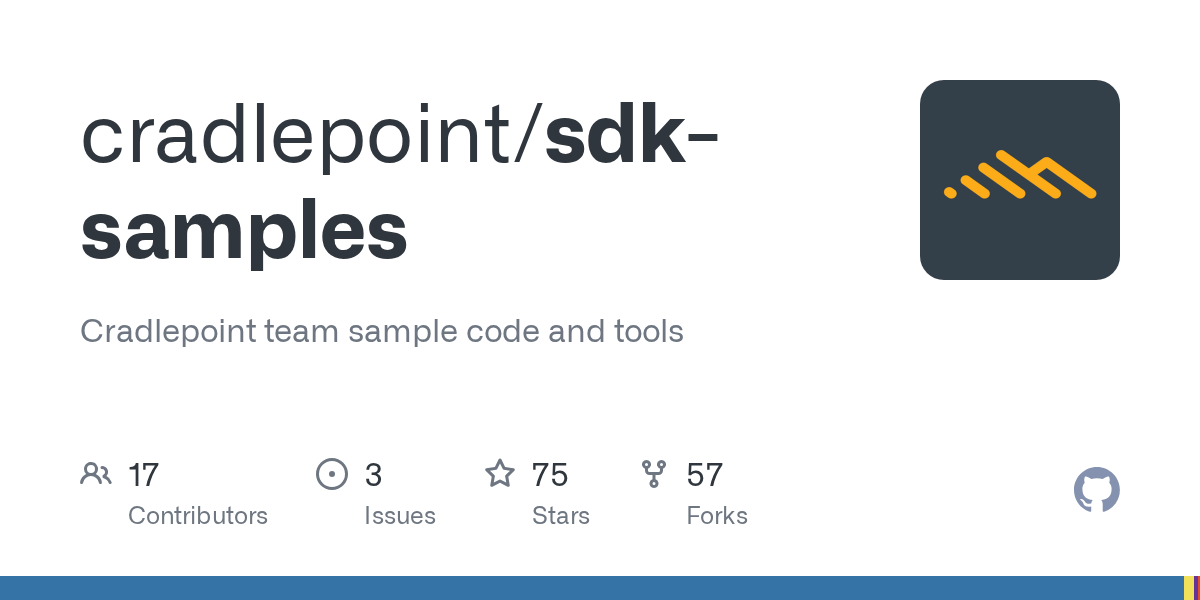 GitHub cradlepoint/sdksamples Cradlepoint team sample code and tools
