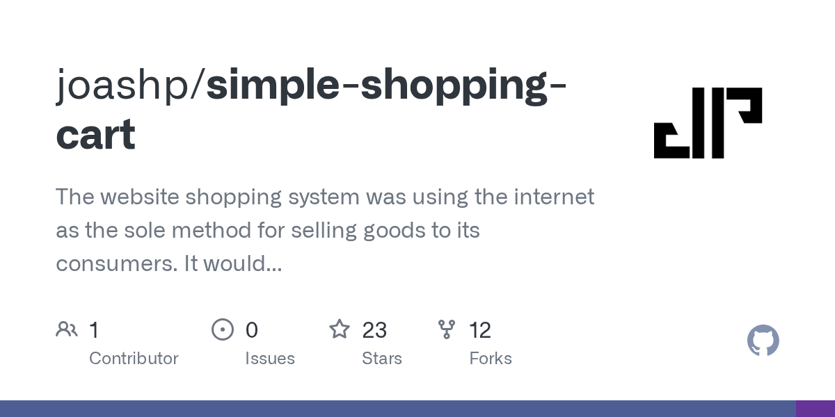 GitHub The website shopping system was
