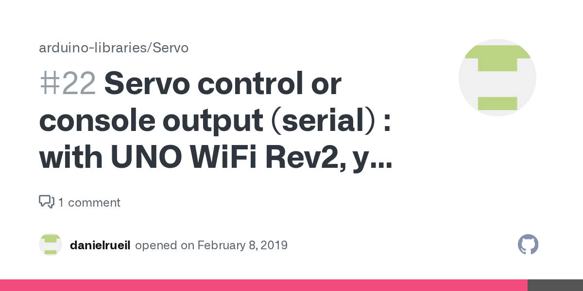Servo control or console output (serial) with UNO WiFi Rev2, you must choice ! · Issue 22
