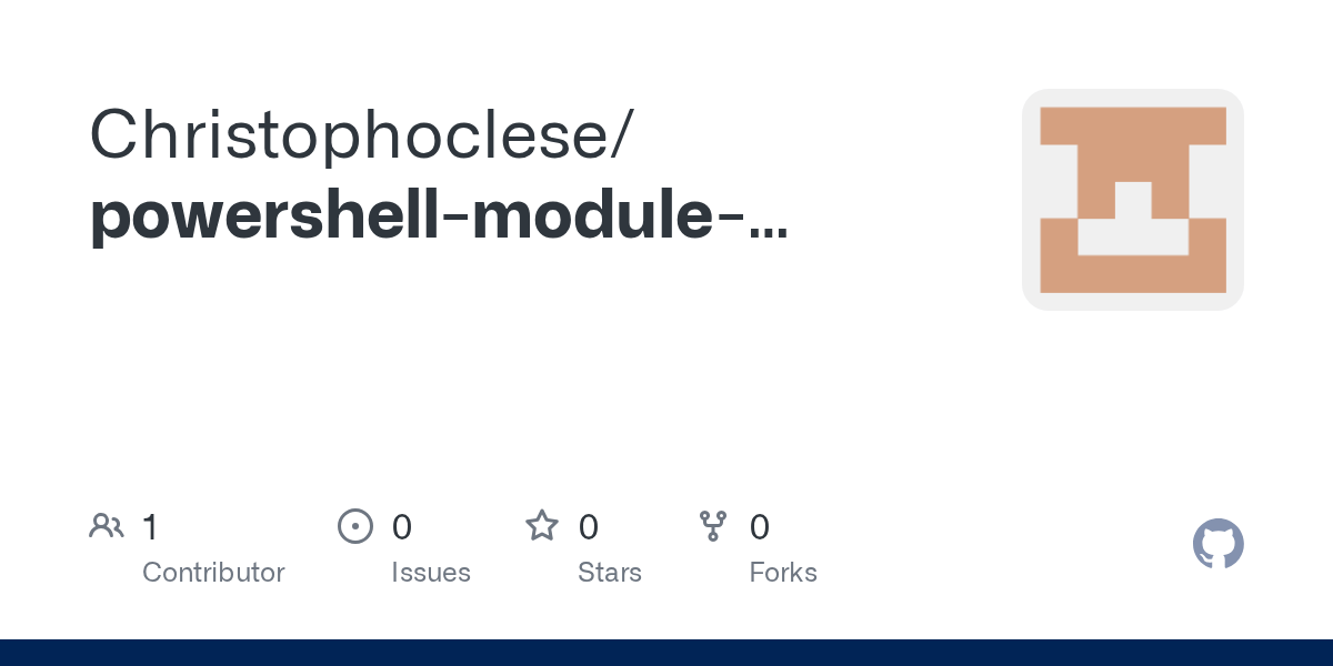 GitHub Christophoclese/powershellmoduletemplate