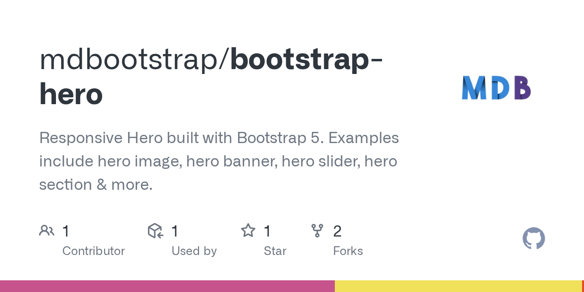 GitHub mdbootstrap/bootstraphero Responsive Hero built with
