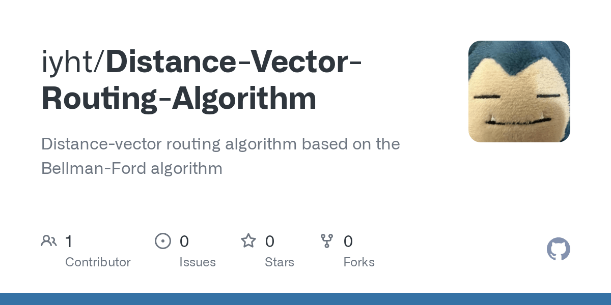GitHub HaotianYang/DistanceVectorRoutingAlgorithm Distance