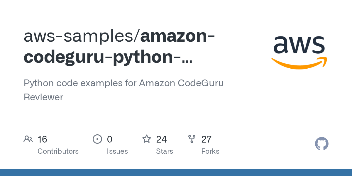 GitHub awssamples/amazoncodegurupythondetectors Python code