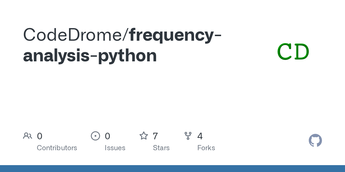 GitHub CodeDrome/frequencyanalysispython