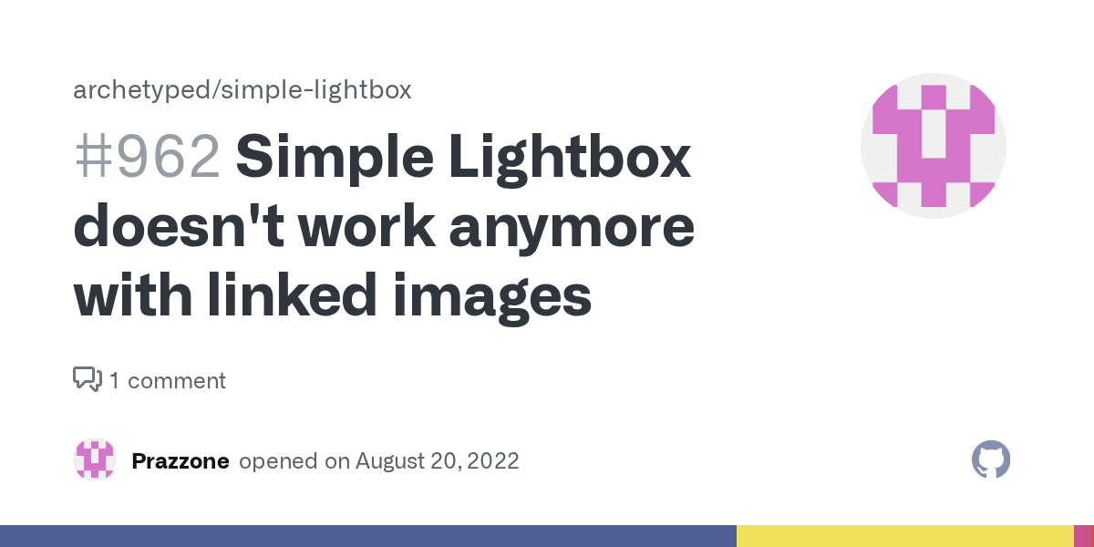 Simple Lightbox doesn't work anymore with linked images · Issue 962 · archetyped/simple