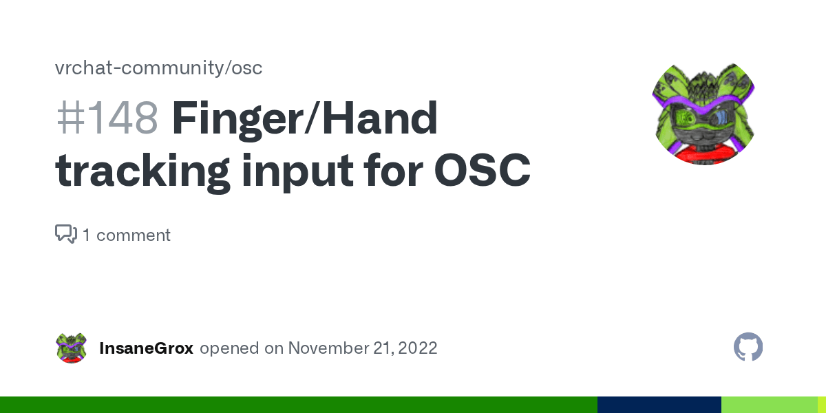 Finger/Hand tracking input for OSC · Issue 148 ·