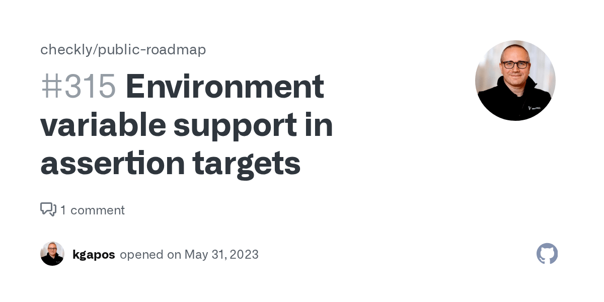 Environment variable support in assertion targets · Issue 315