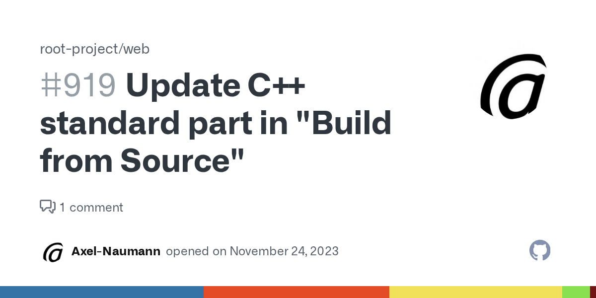 Update C++ standard part in "Build from Source" · Issue 919 · rootproject/web · GitHub
