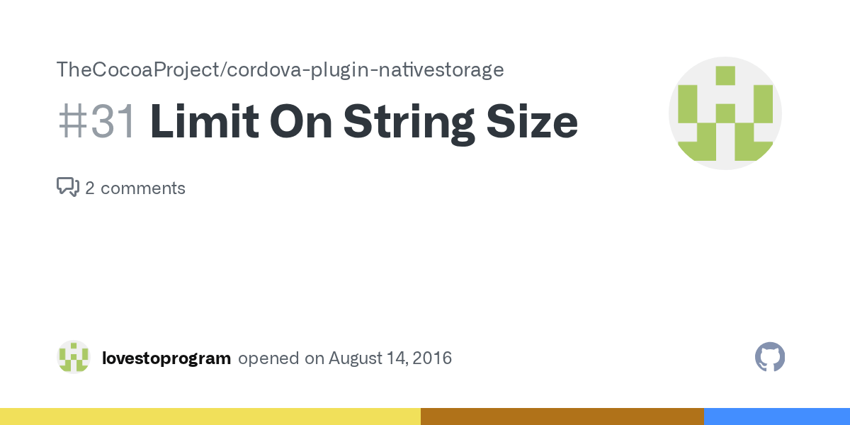 Limit On String Size · Issue 31 · TheCocoaProject/cordovaplugin