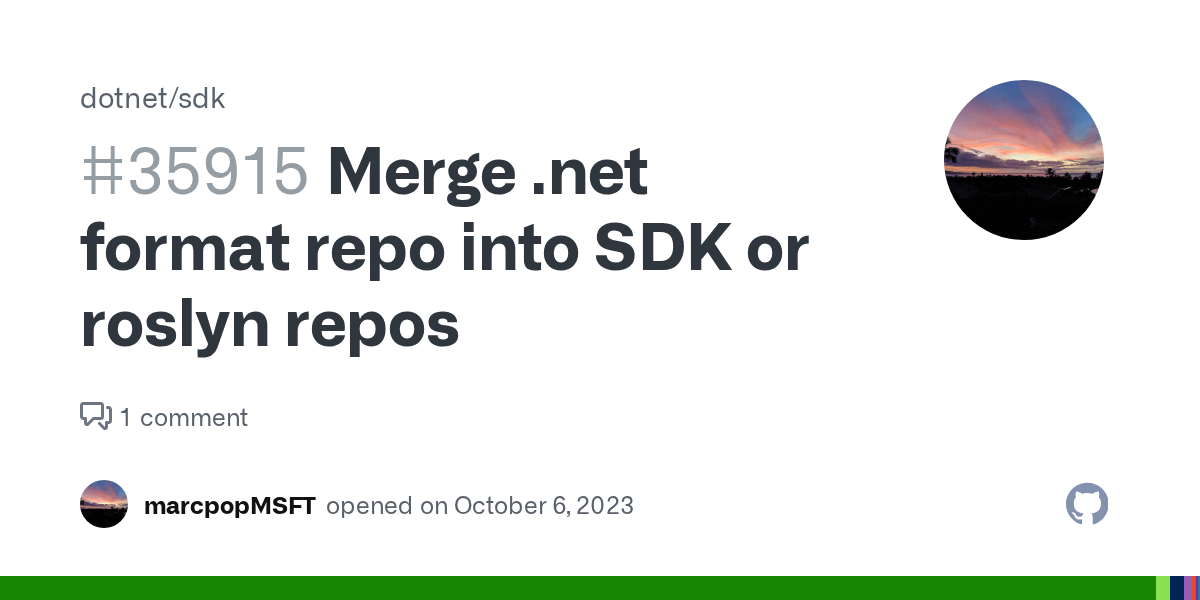 Merge format repo into SDK or roslyn repos · Issue 35915 ·