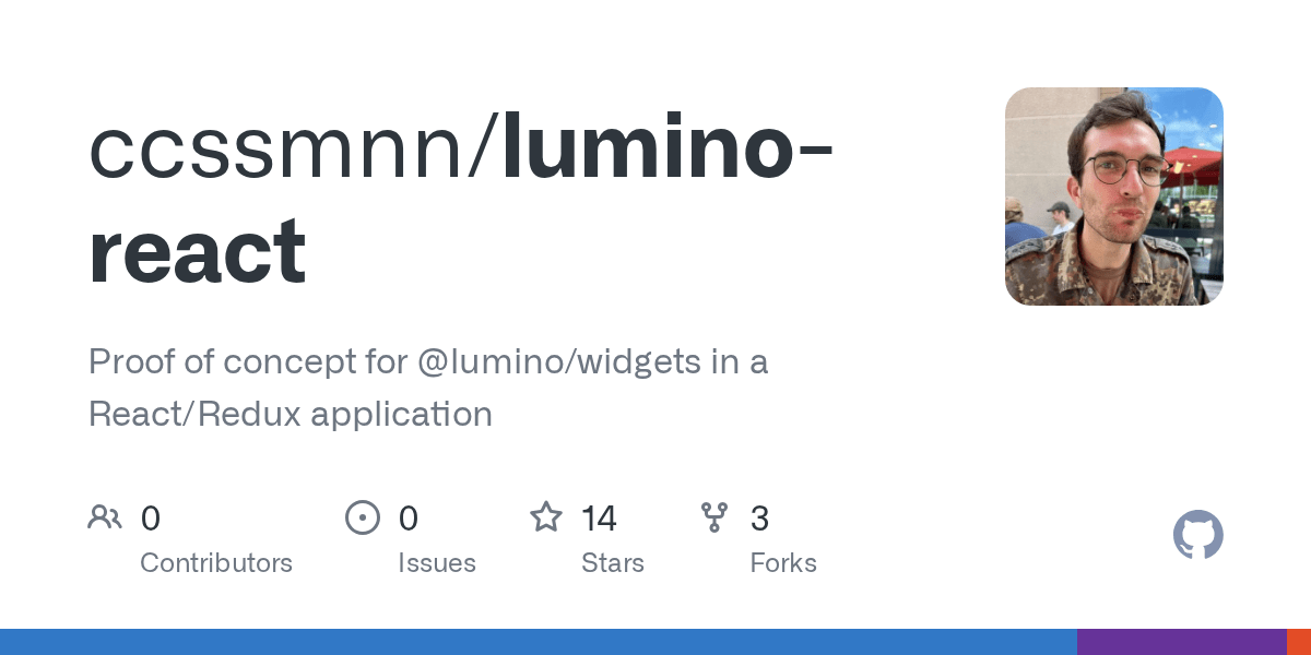 GitHub ccssmnn/luminoreact Proof of concept for lumino/widgets in