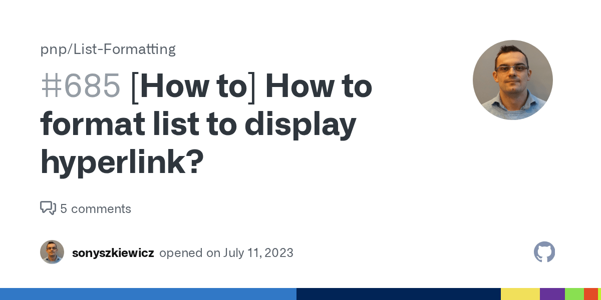 [How to] How to format list to display hyperlink? · Issue 685 · pnp